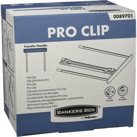 Klips do dokumentów Pro Clip 100 mm, biały – z rączką ułatwiającą archiwizację | ProfiBiuro.pl